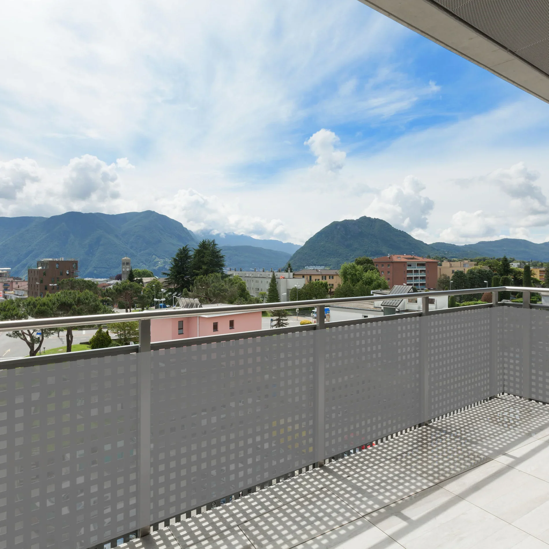 Abelia - Copertura per balcone in polietilene grigio 75x600 cm - Image 2