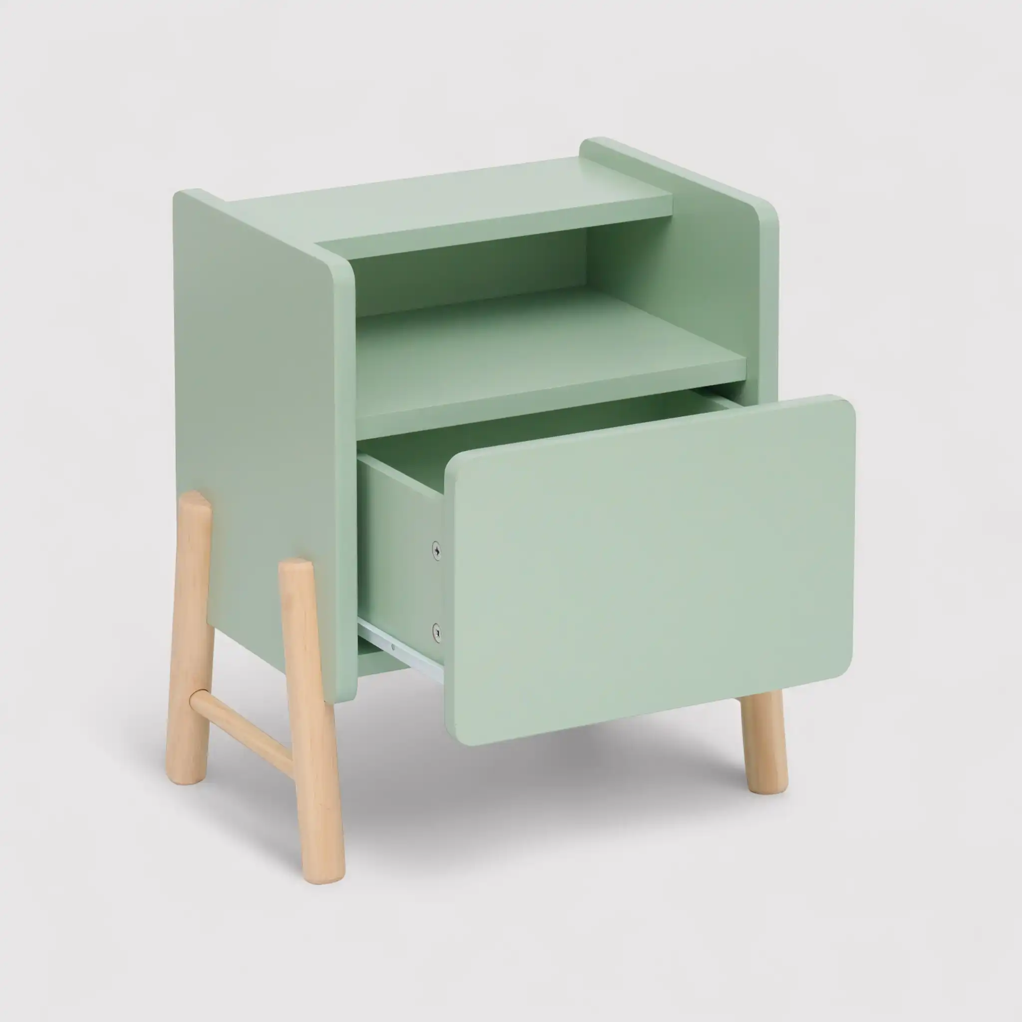 Adrak - Comodino verde acqua per bambini con 1 cassetto e 2 ripiani - Image 4