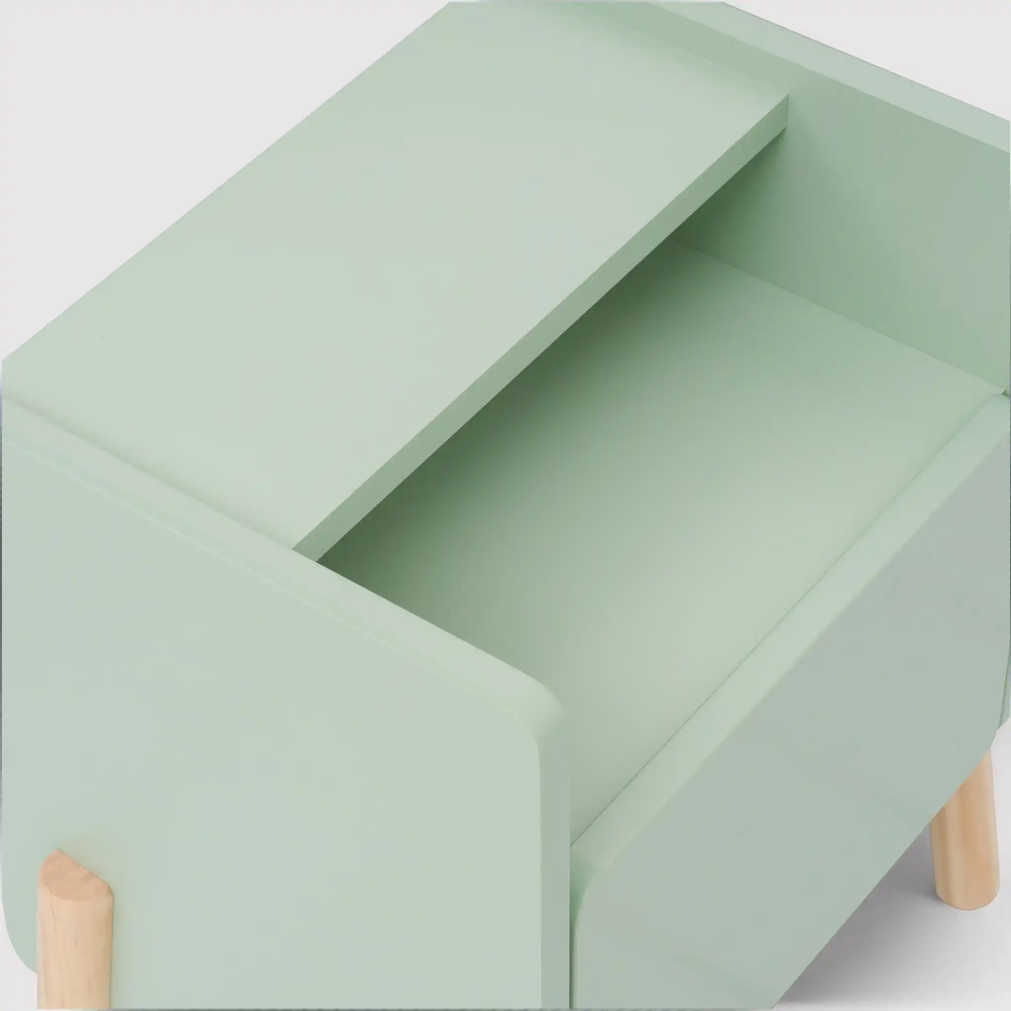 Adrak - Comodino verde acqua per bambini con 1 cassetto e 2 ripiani - Image 5