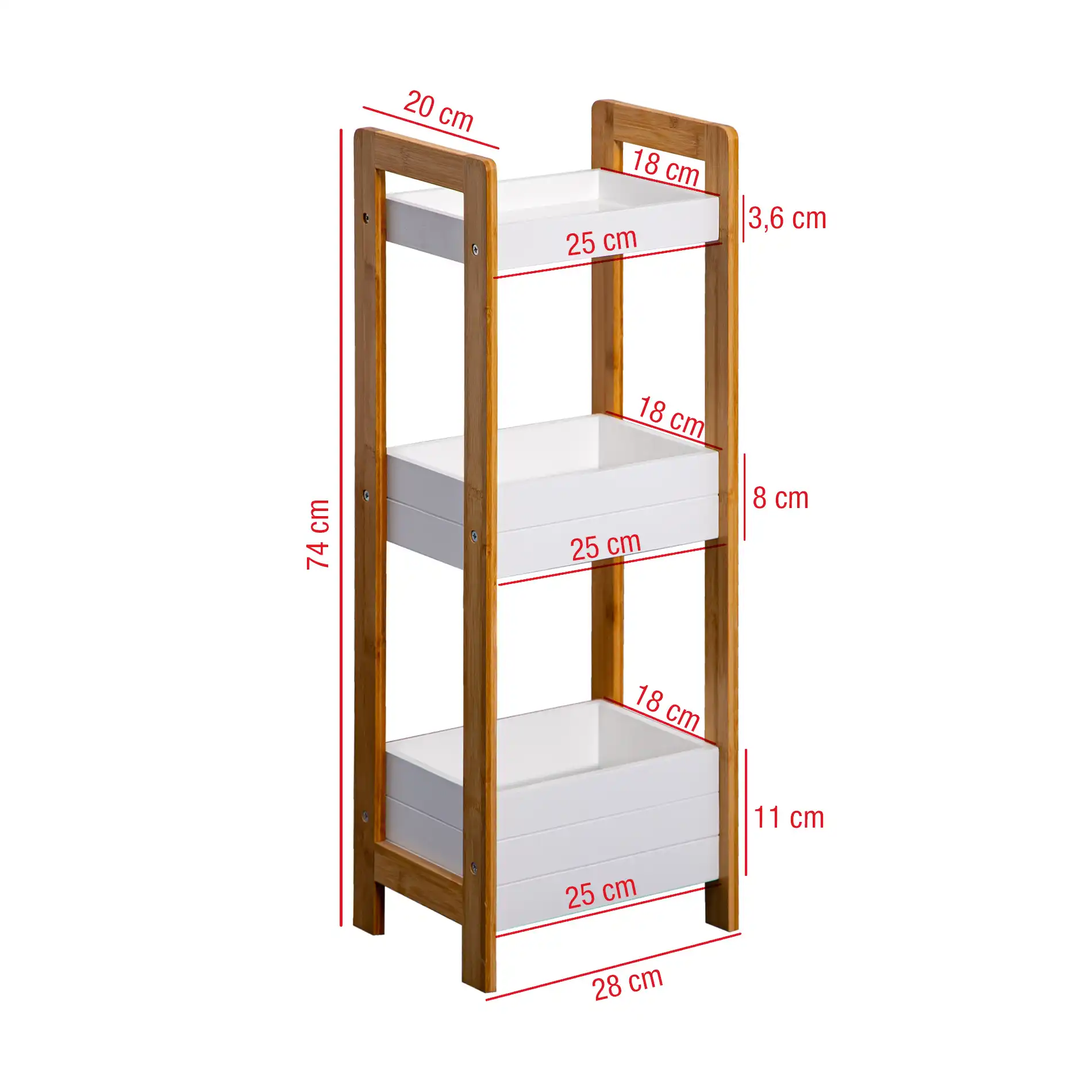 Agave - Scaffale salvaspazio con 3 ripiani per bagno o cucina - Image 6