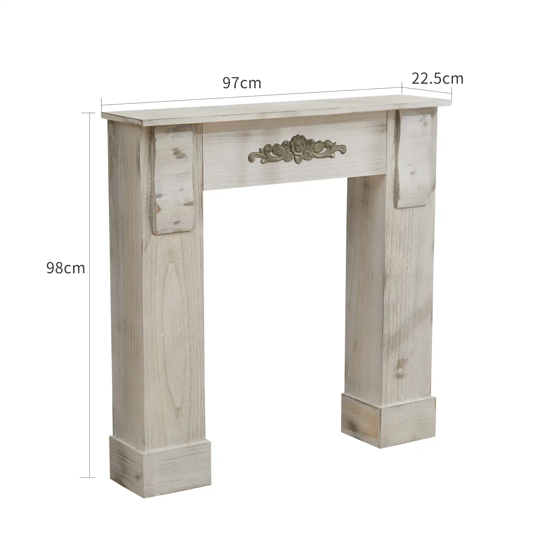 Ailanto - Cornice camino decorativa grigia in stile shabby - Image 5