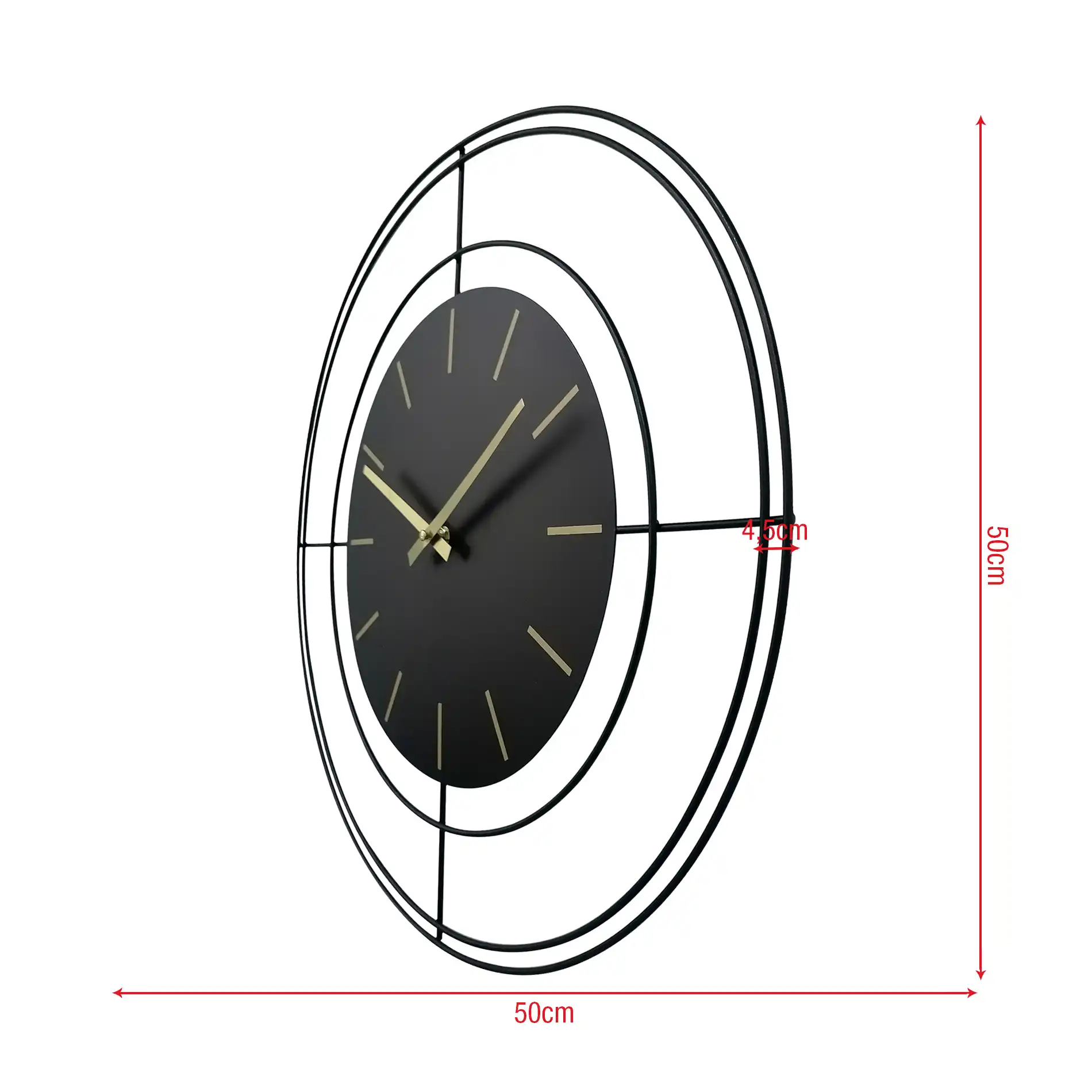 Amla - Orologio da parete nero e giallo in stile moderno - Image 6