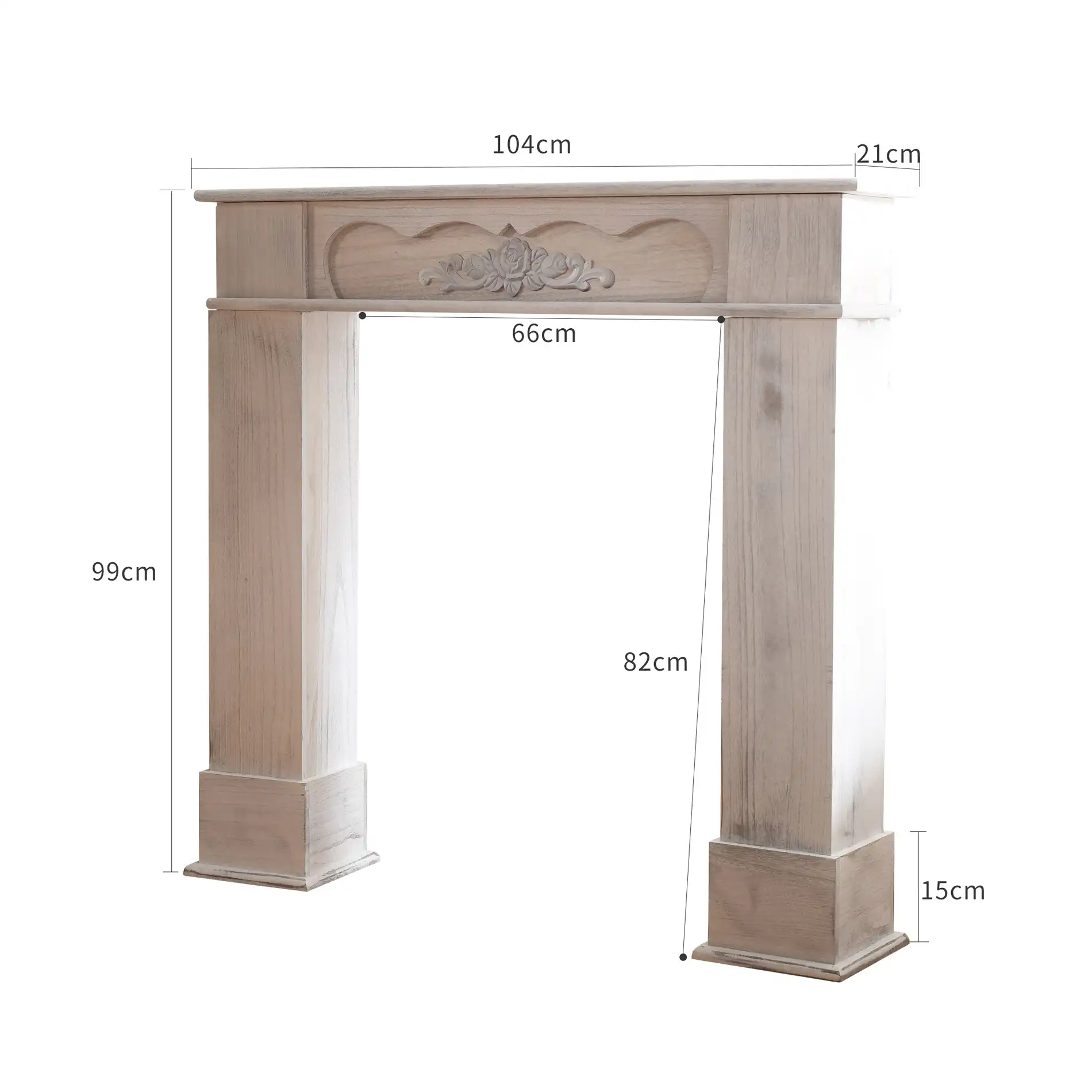 Asperula - Finto camino shabby chic bianco per salotto - Image 5