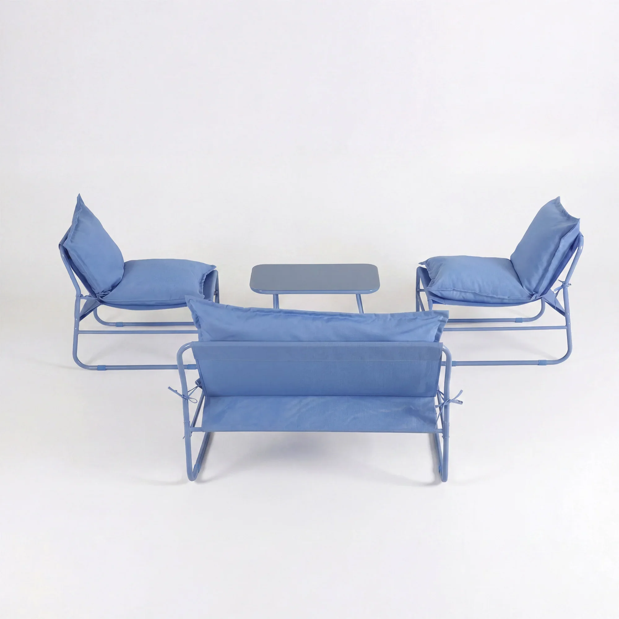 Avoren - Set Salotto da giardino 4 posti con sofa blu - Image 5