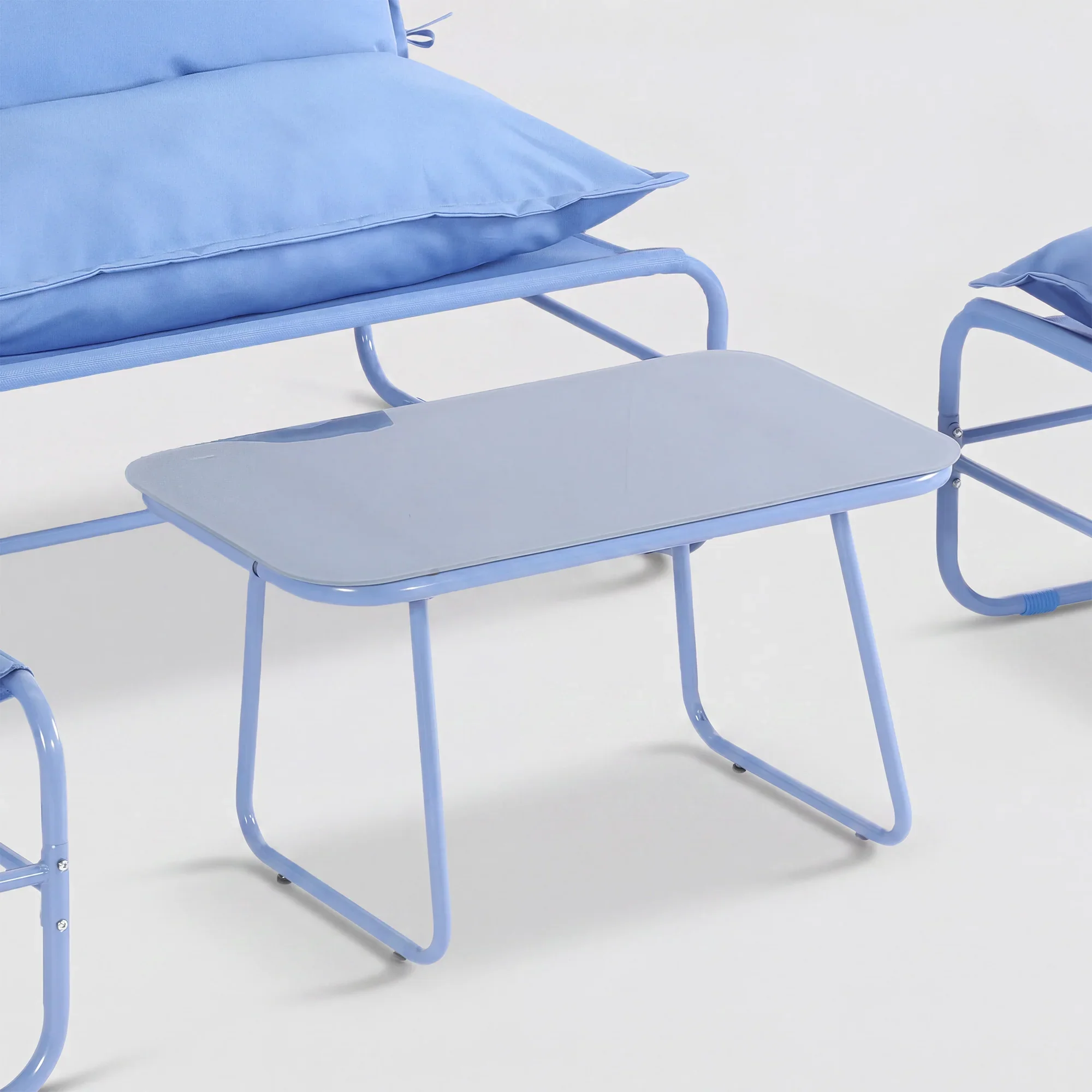 Avoren - Set Salotto da giardino 4 posti con sofa blu - Image 7
