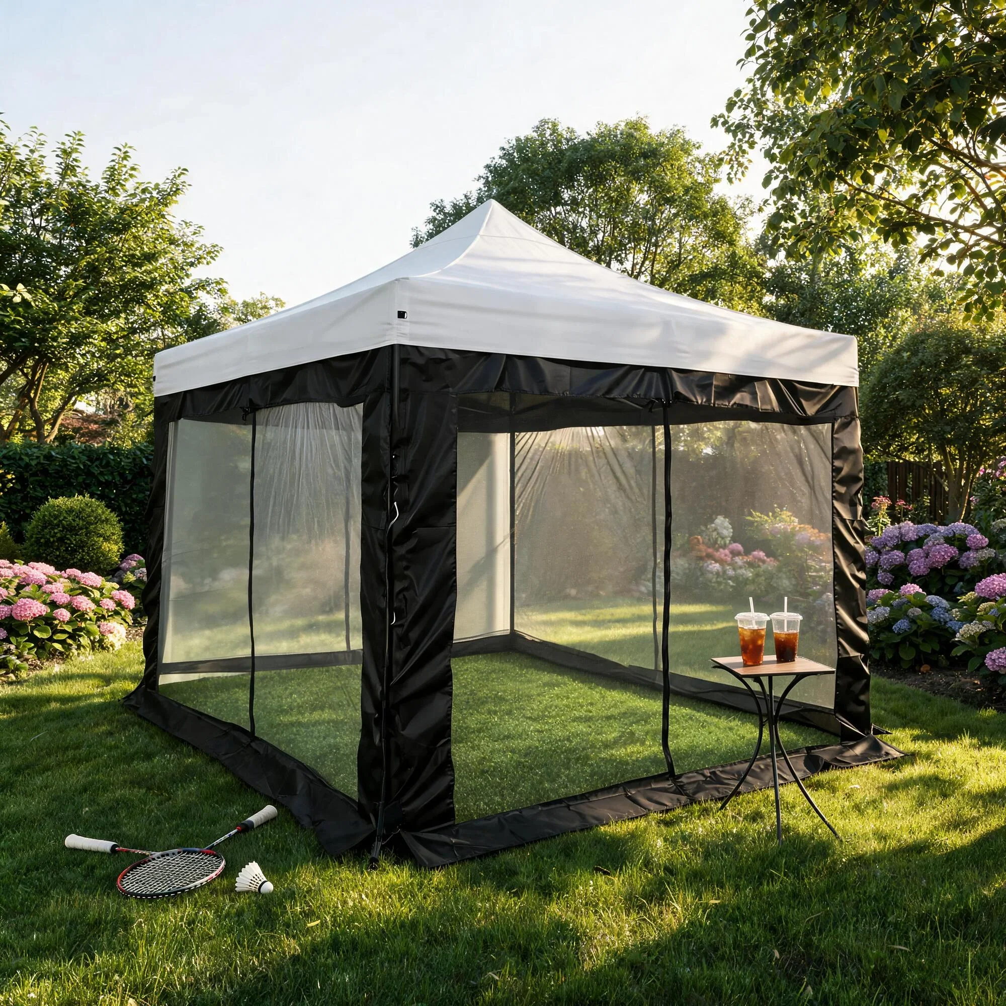 Banyan - Telo zanzariera nero per gazebo 3x3 - Image 2