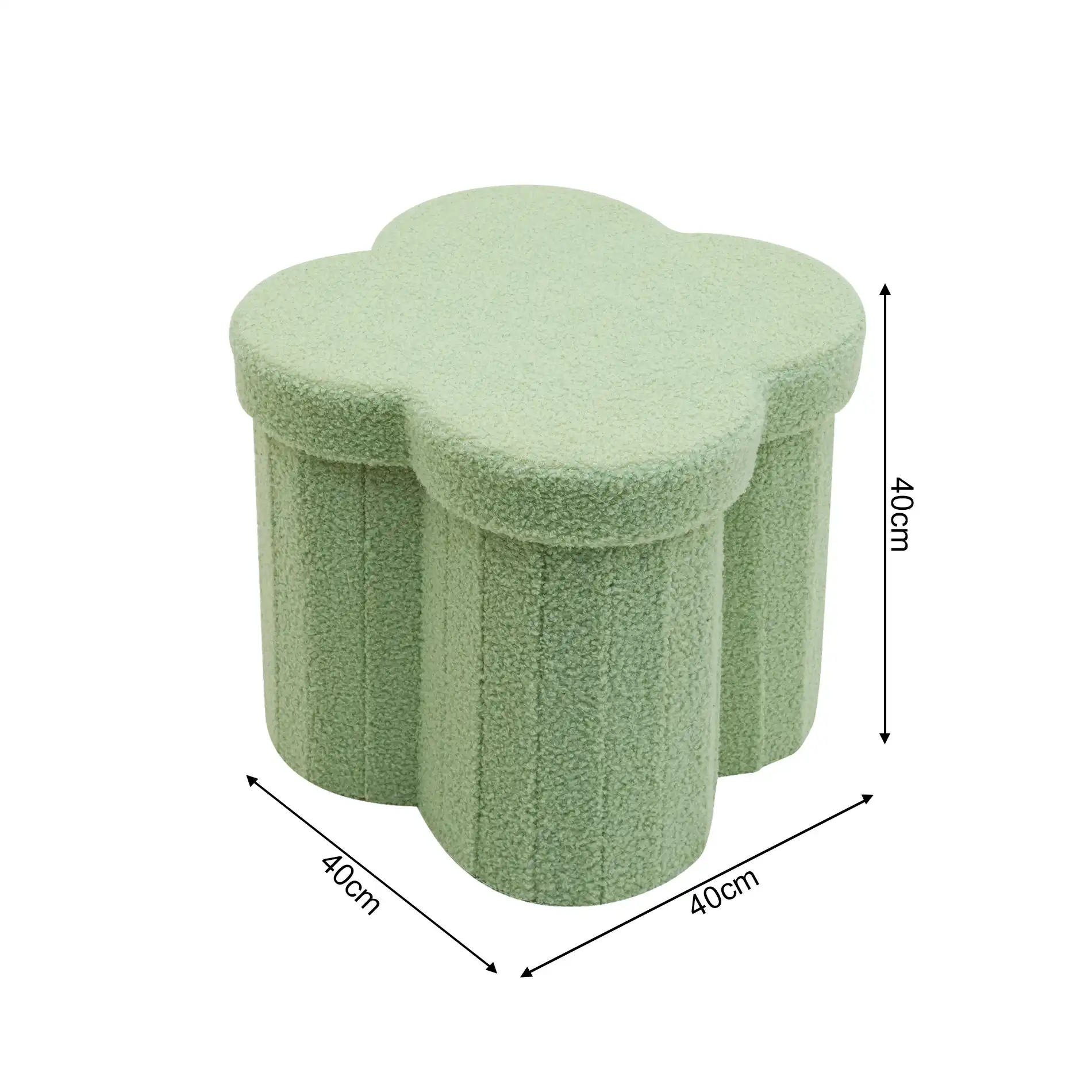 Carob - Pouf pieghevole contenitore verde a tema nuvola - Image 7