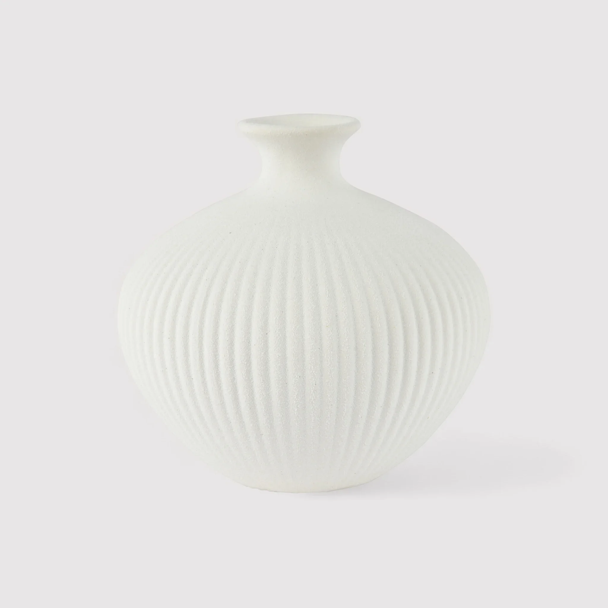 Cempaka - Vaso decorativo a forma di giara in gres bianco