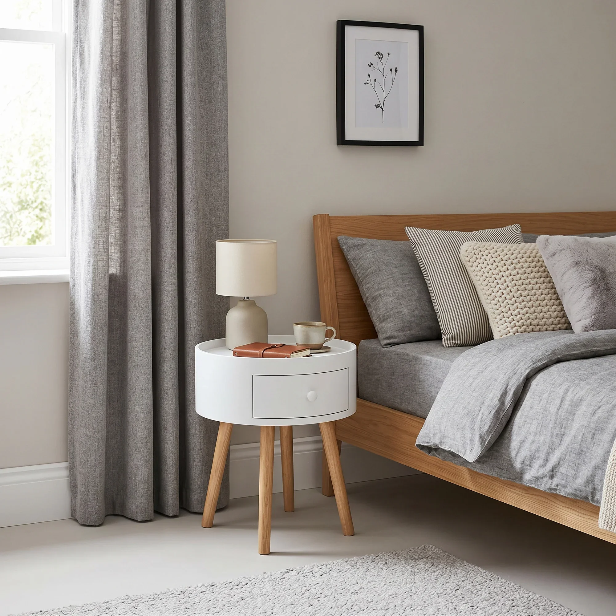 Ciclamino - Comodino tondo in stile scandinavo - Image 2