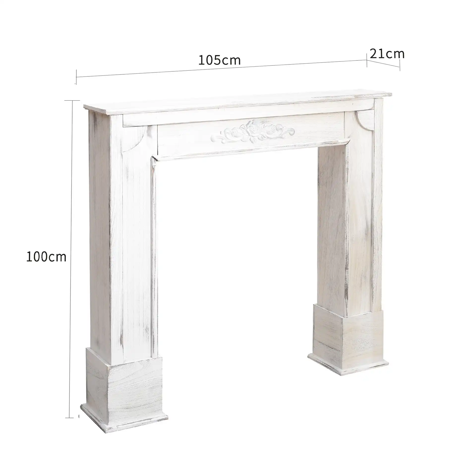 Citiso - Cornice camino shabby in legno bianco da salotto - Image 5