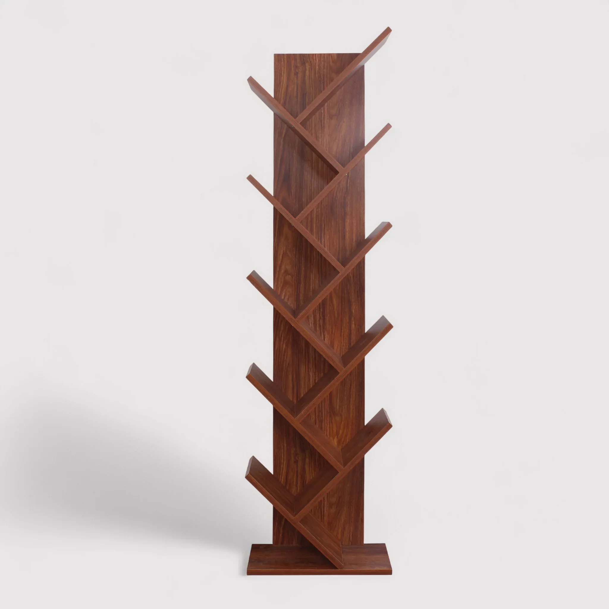 Crespino - Libreria a scaffali color noce in stile moderno