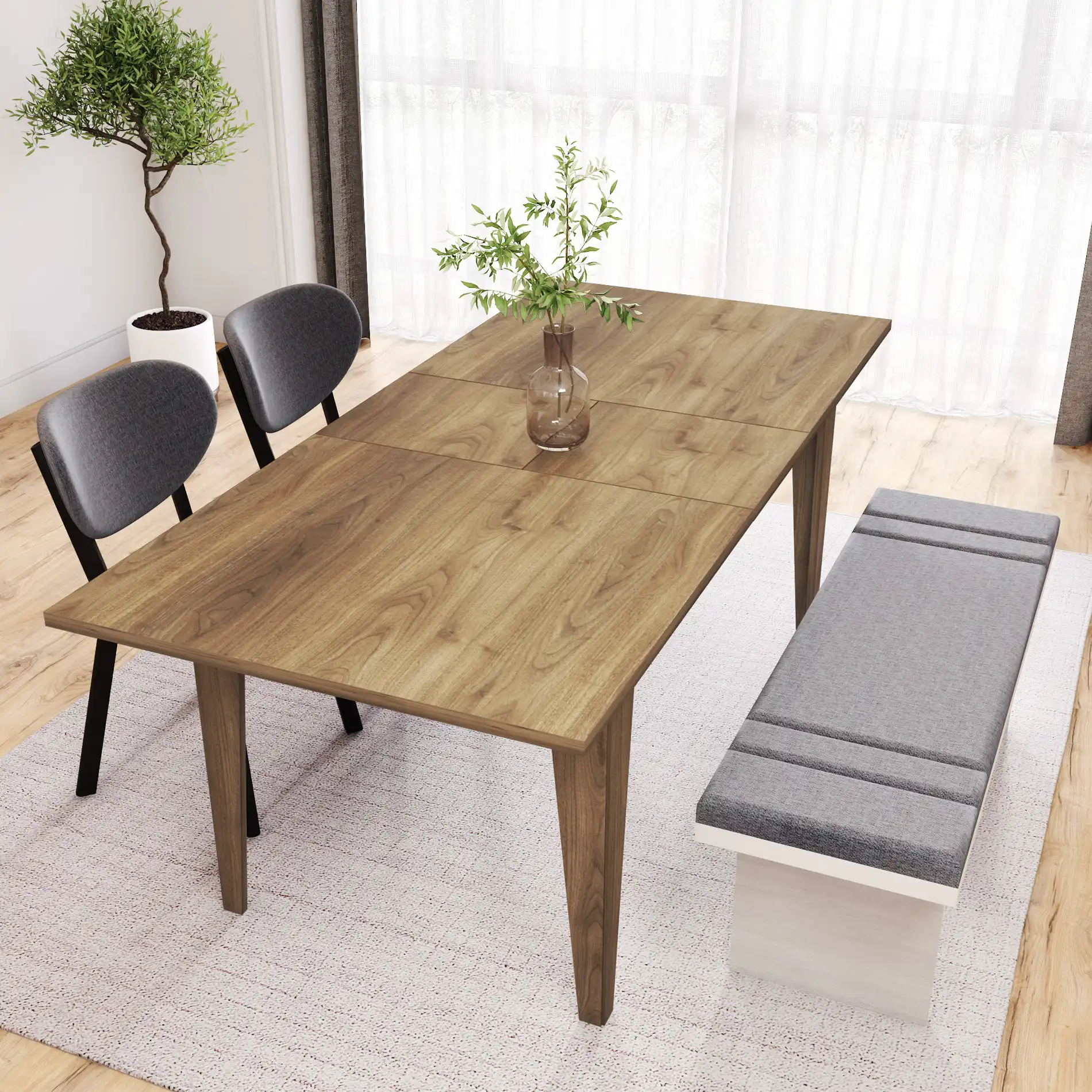 Dabema - Tavolo estensibile marrone scuro per sala da pranzo - Image 5