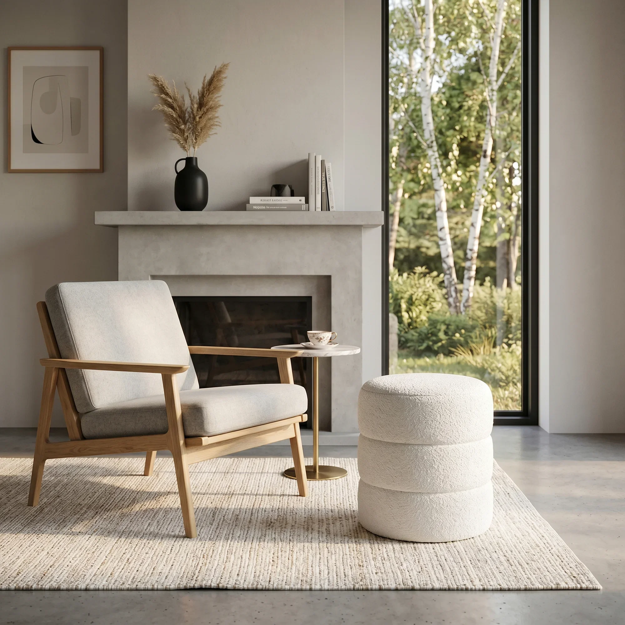 Enula - Pouf bianco rotondo con contenitore - Image 2