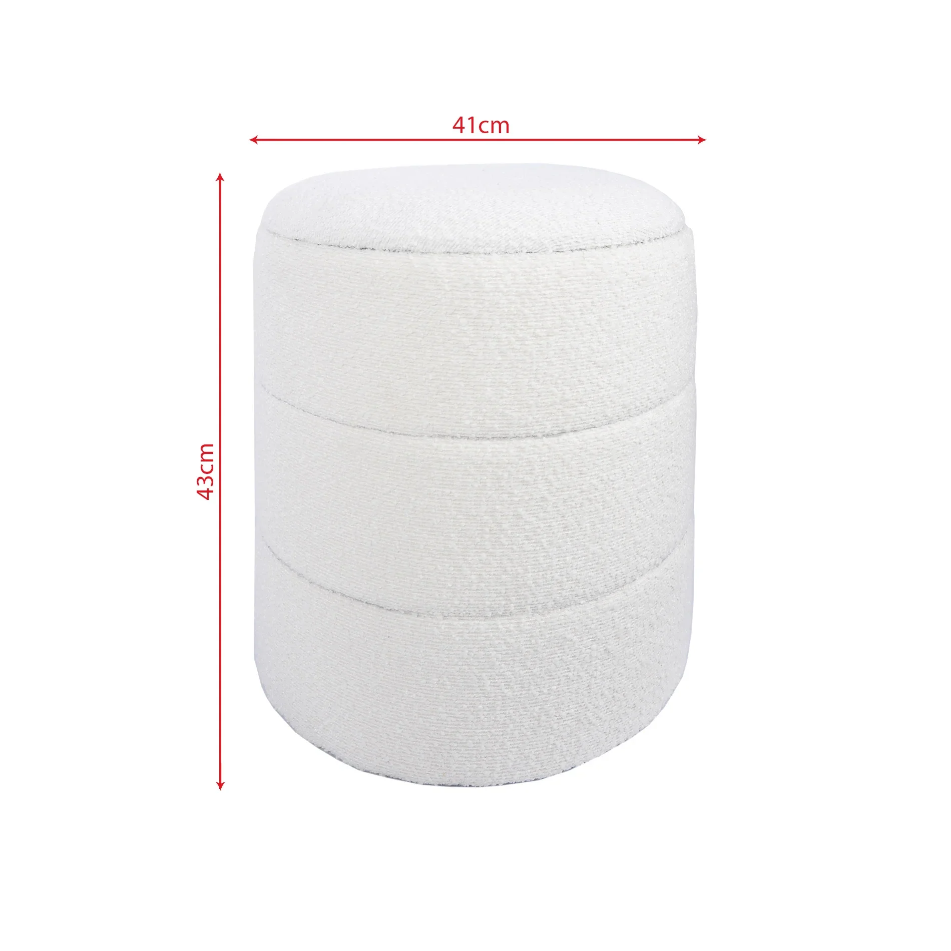 Enula - Pouf bianco rotondo con contenitore - Image 7