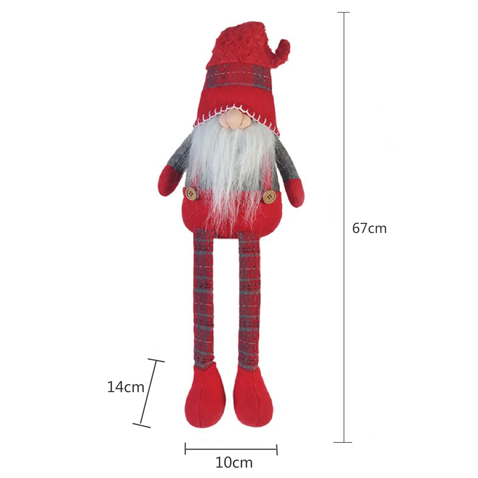 Gnomo di Natale fermaporta e decorativo con gambe lunghe - Image 5