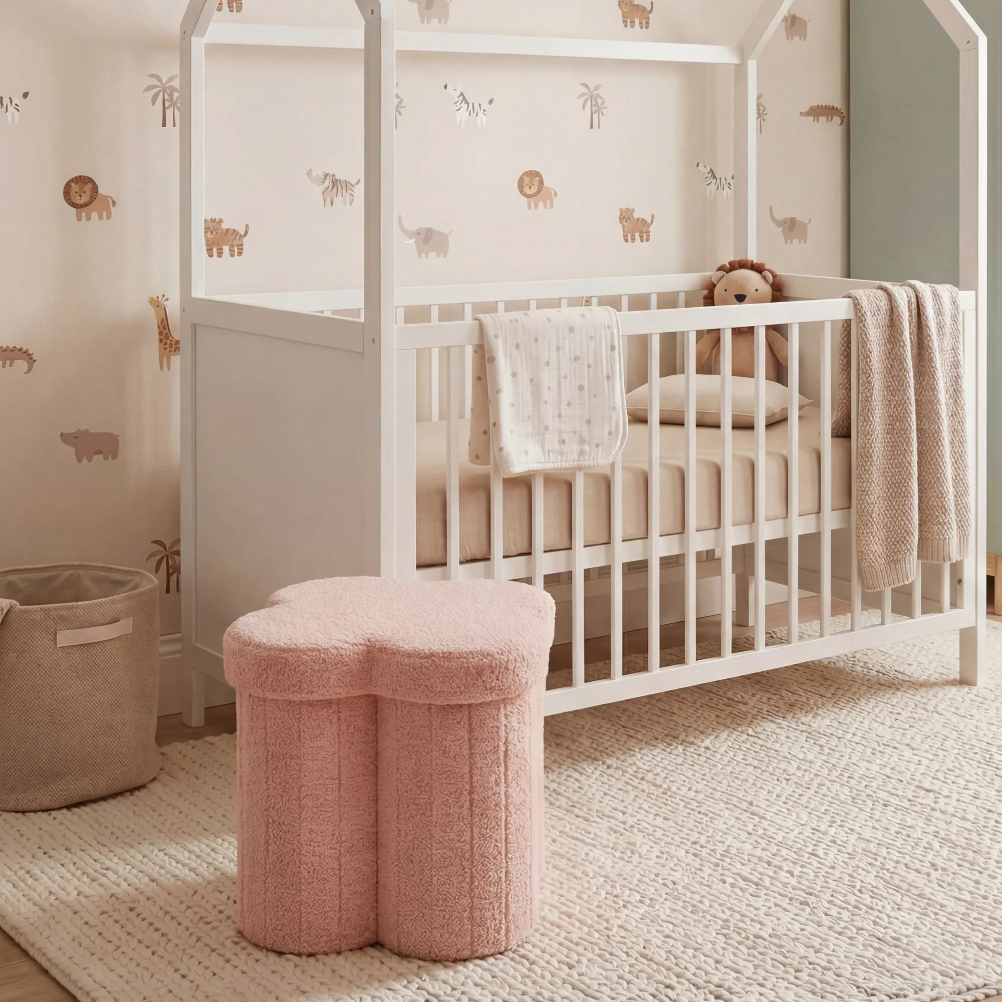 Hermal - Pouf rosa contenitore pieghevole per cameretta - Image 8