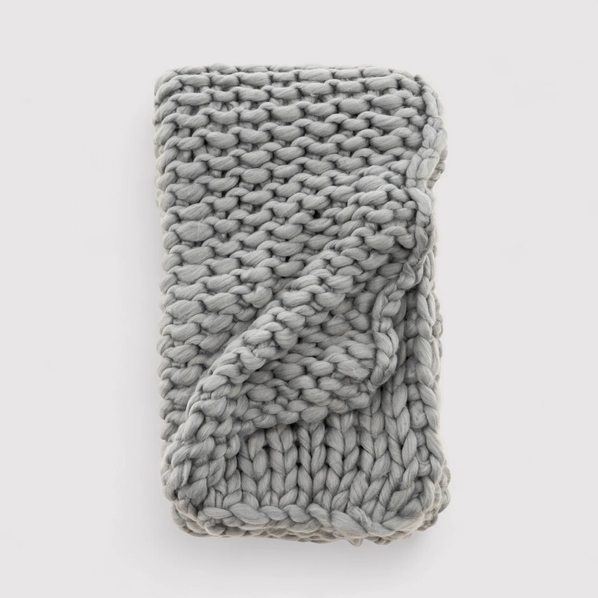 Jazar - Piccolo plaid grigio chiaro a trama grezza