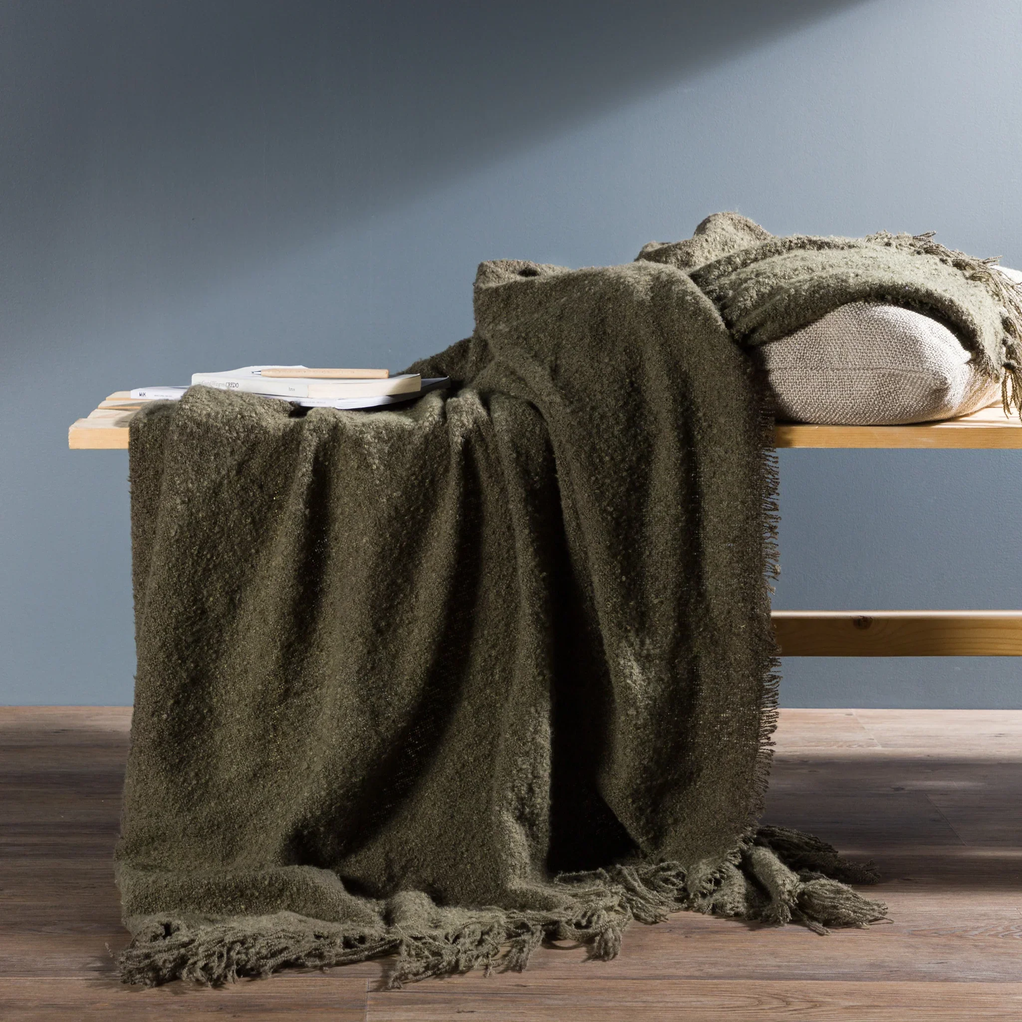 Keten - Coperta decorativa verde muschio per divano o letto - Image 2