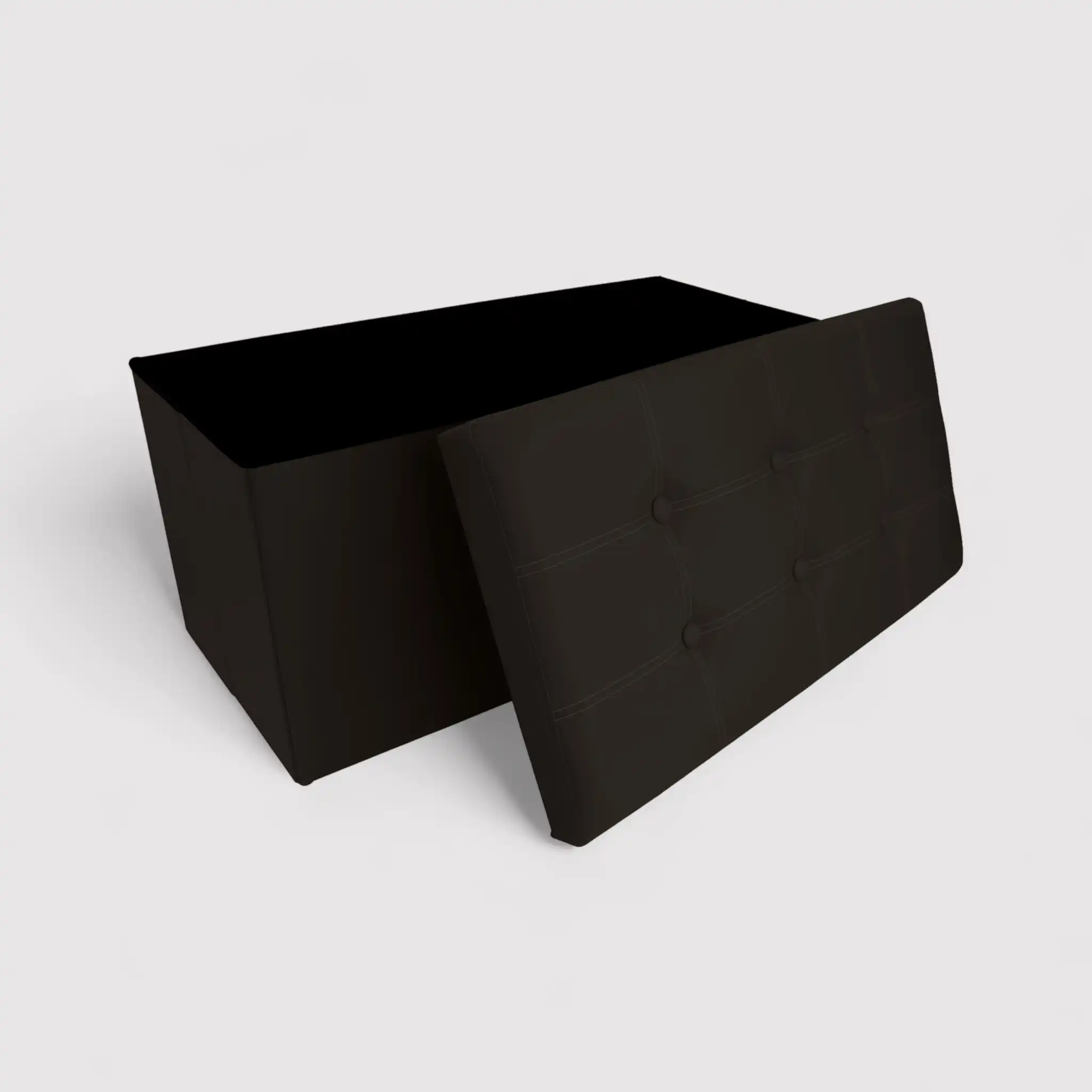 Liatris - Pouf contenitore grande nero e imbottito - Image 3
