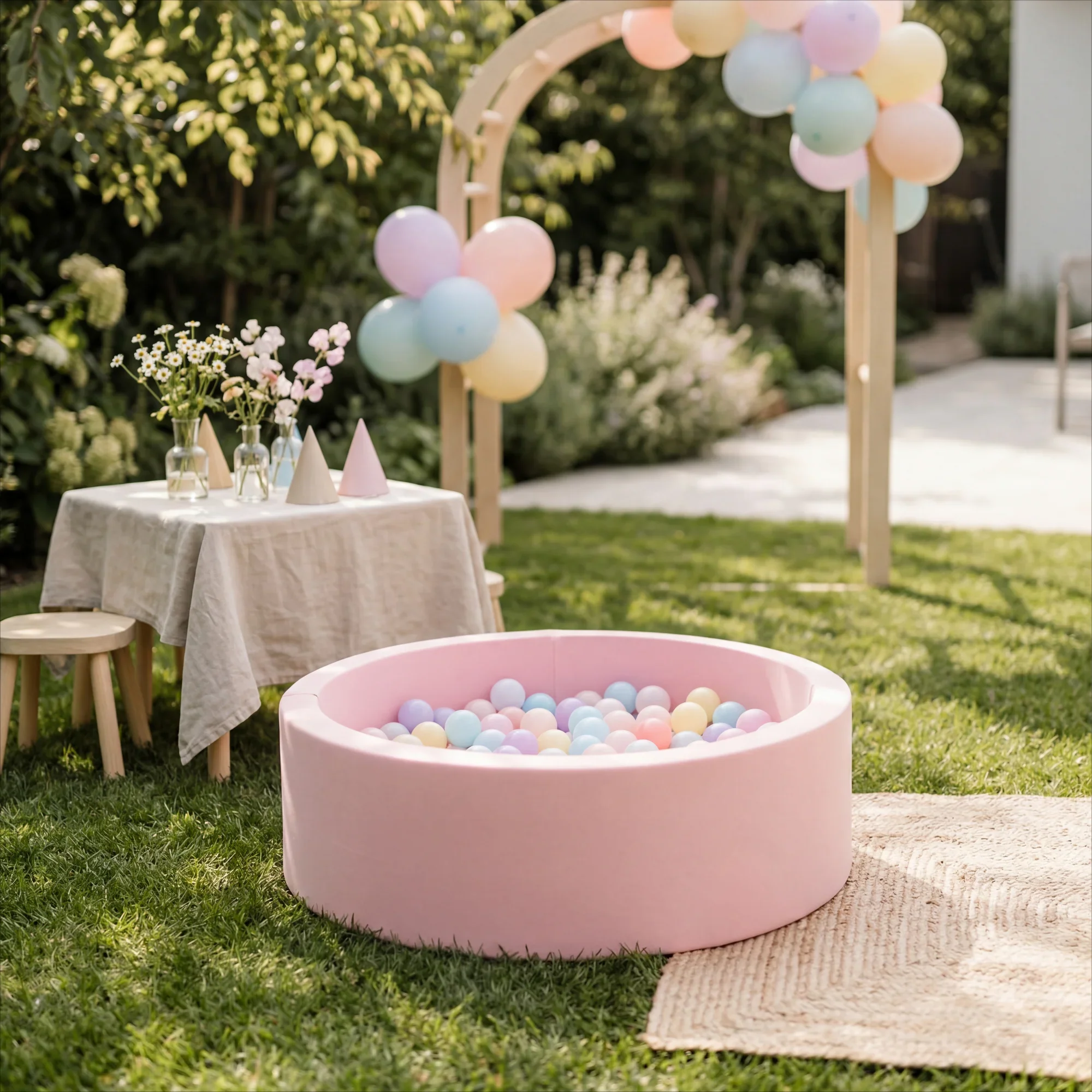 Likim - Piscina rosa per bimbi con 200 palline colorate - Image 2