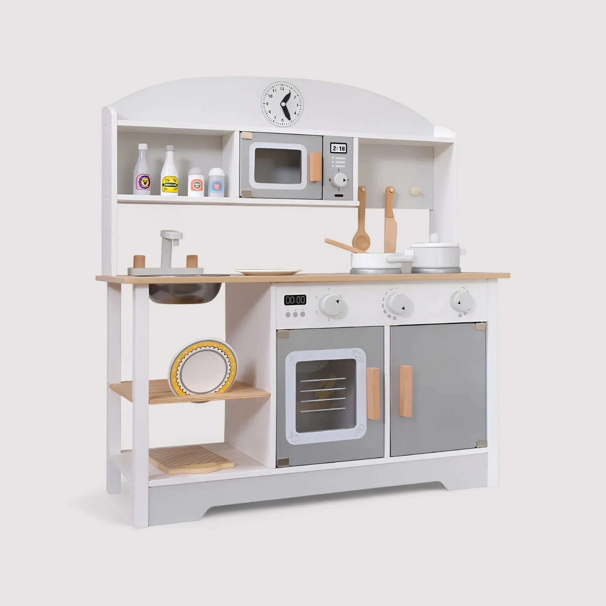 Manul - Cucina giocattolo in legno per bambini con forno e lavandino - Image 3