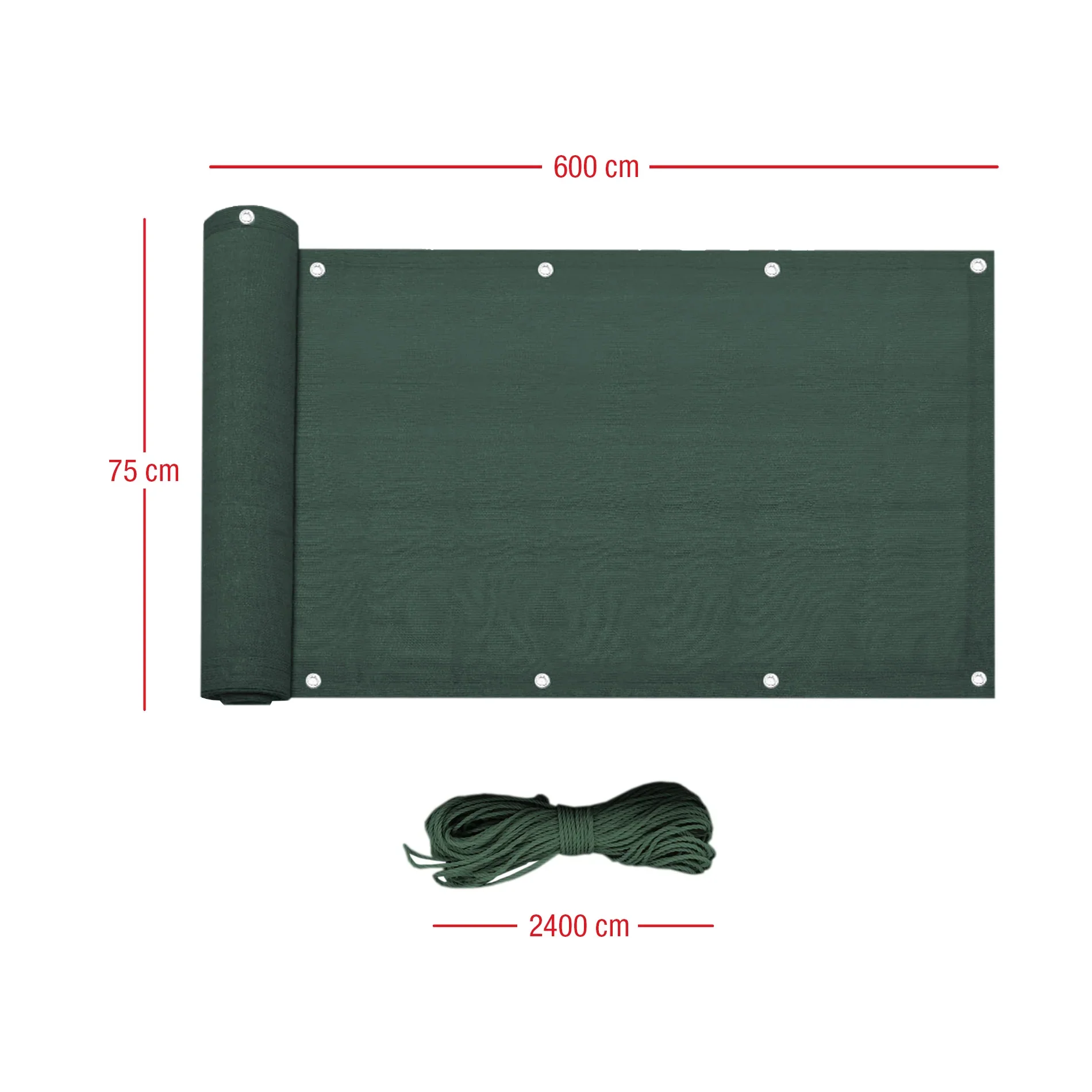 Maonia - Telo copri ringhiera per balcone verde 75x600 cm - Image 6