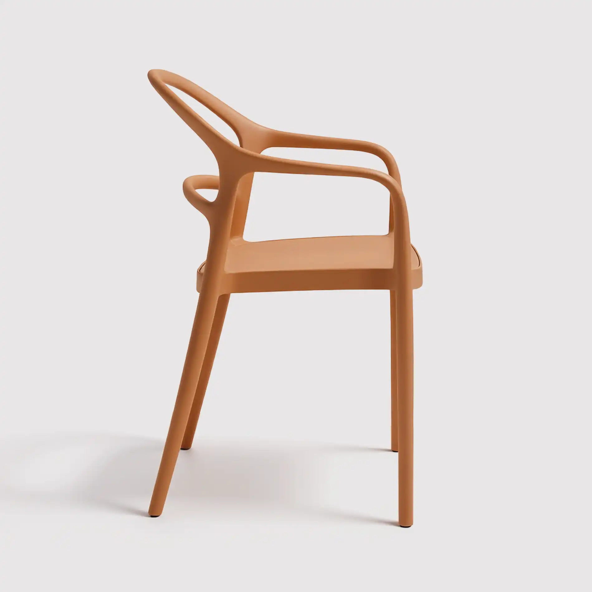 Masoor - Sedia arancione terracotta impilabili con schienale aperto - Image 3