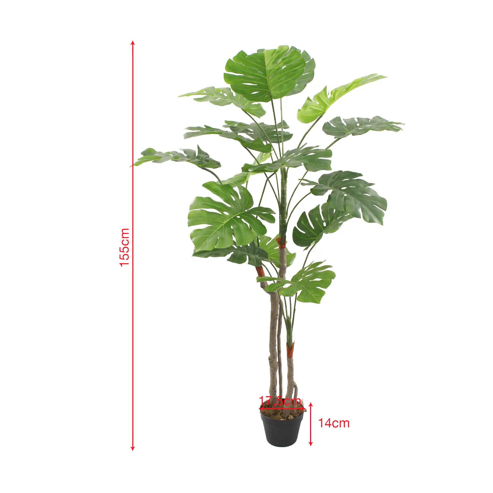 Merah - Finta monstera ornamentale e realistica H 155 cm - Image 6