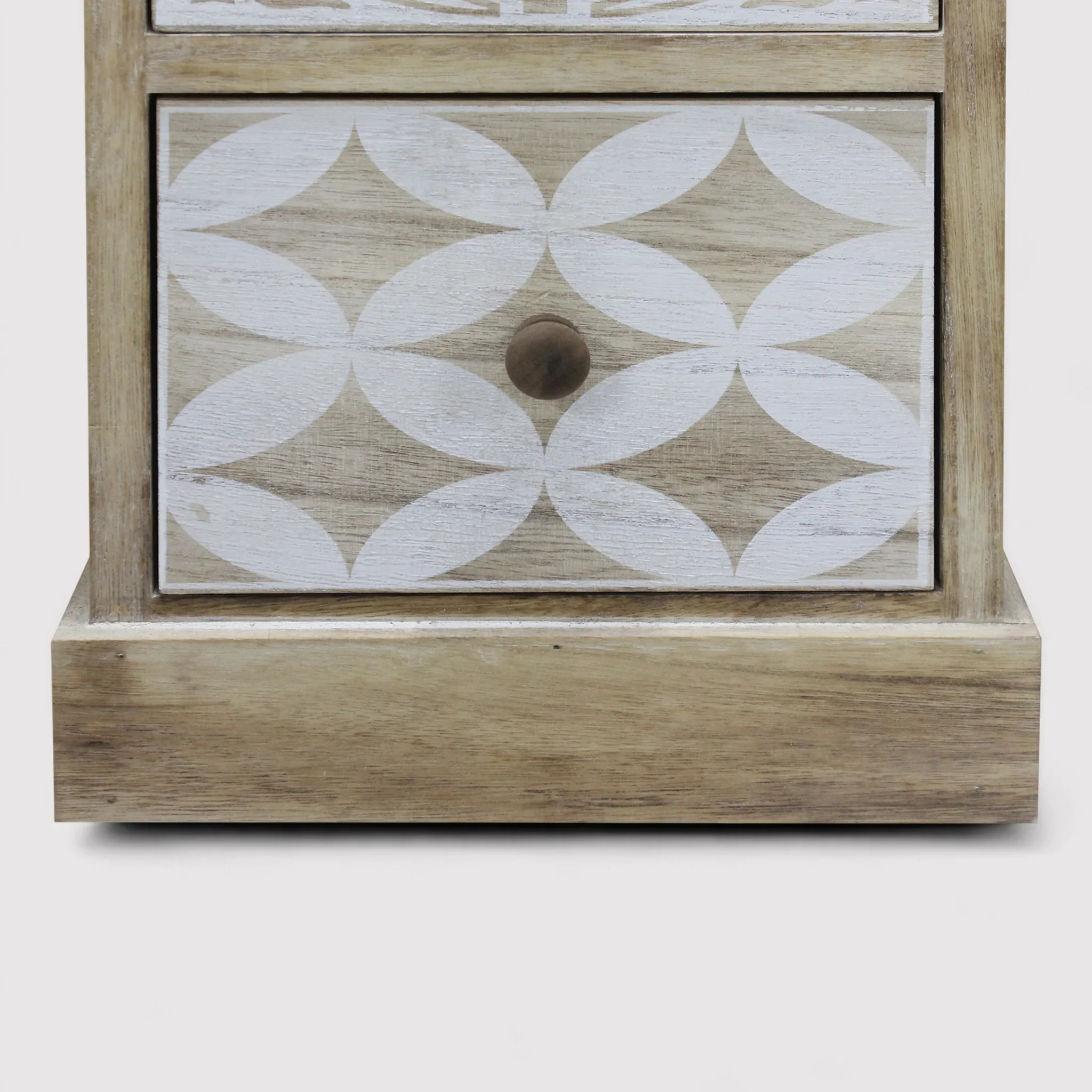 Monstera - Cassettiera bianca in legno con 4 cassetti decorati - Image 6