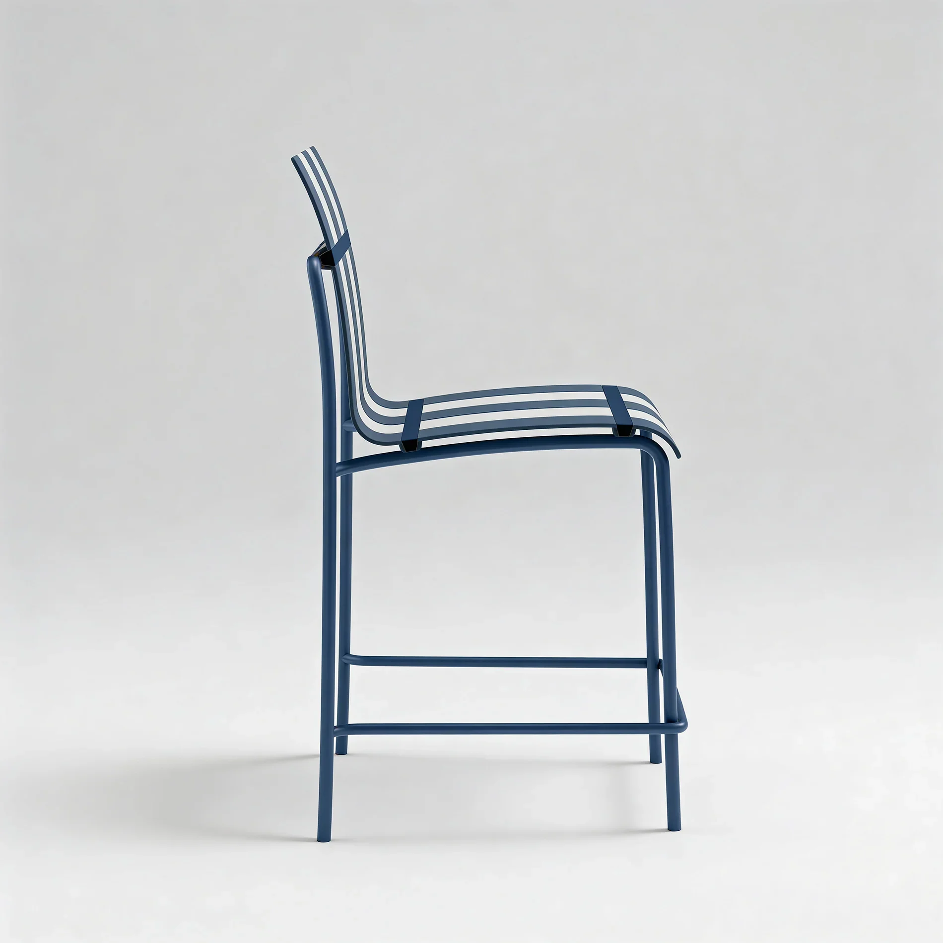 Nareo - Set 2 Sgabelli alti da bar colore bianco e blu stile moderno - Image 3