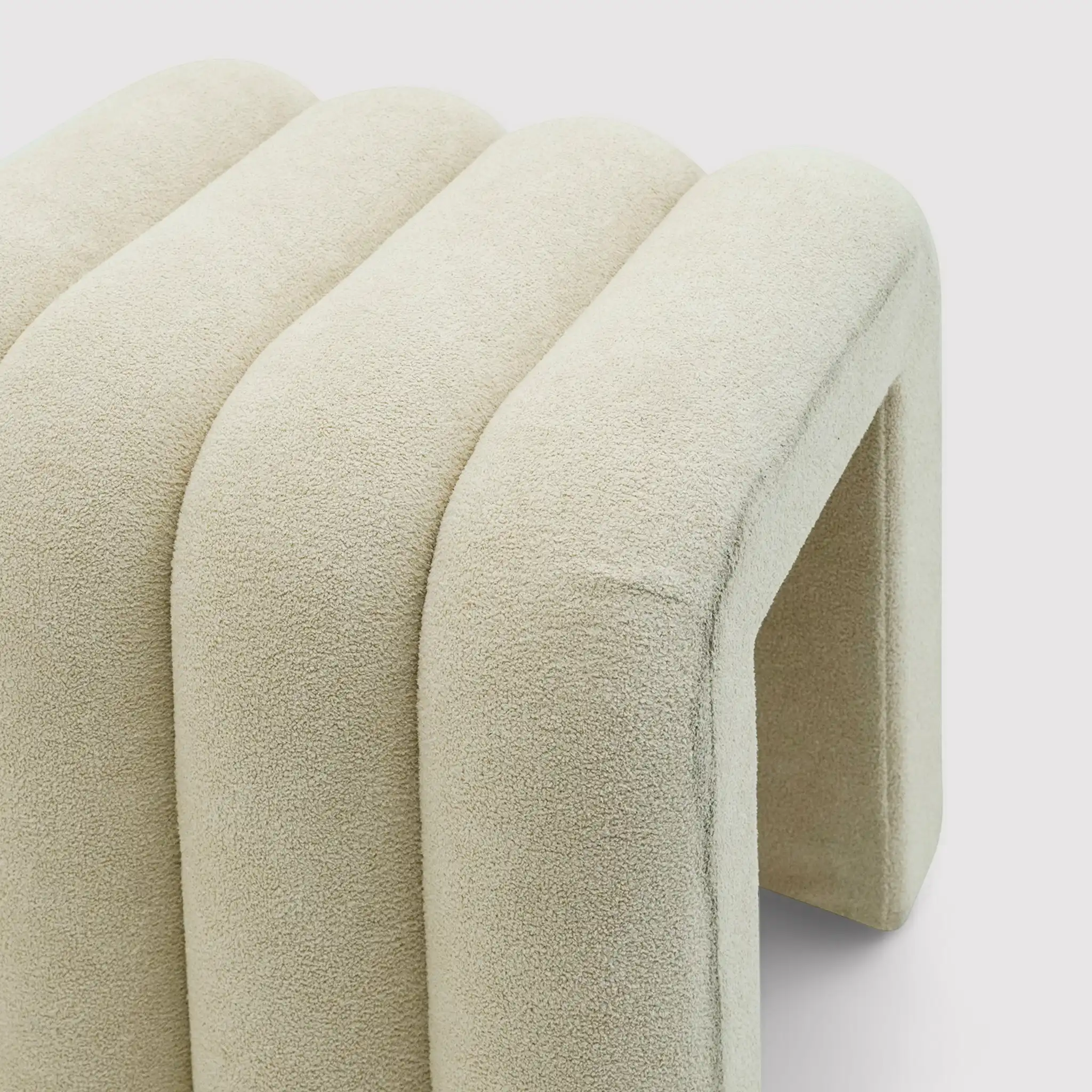 Nikau - Set 2 pouf poggiapiedi beige in stile moderno - Image 5