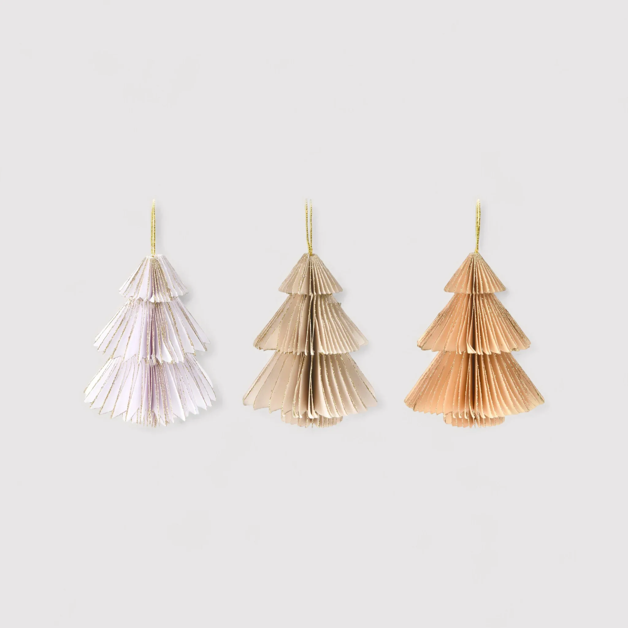Nyla - Pendenti di Natale a forma di albero in 3 colori