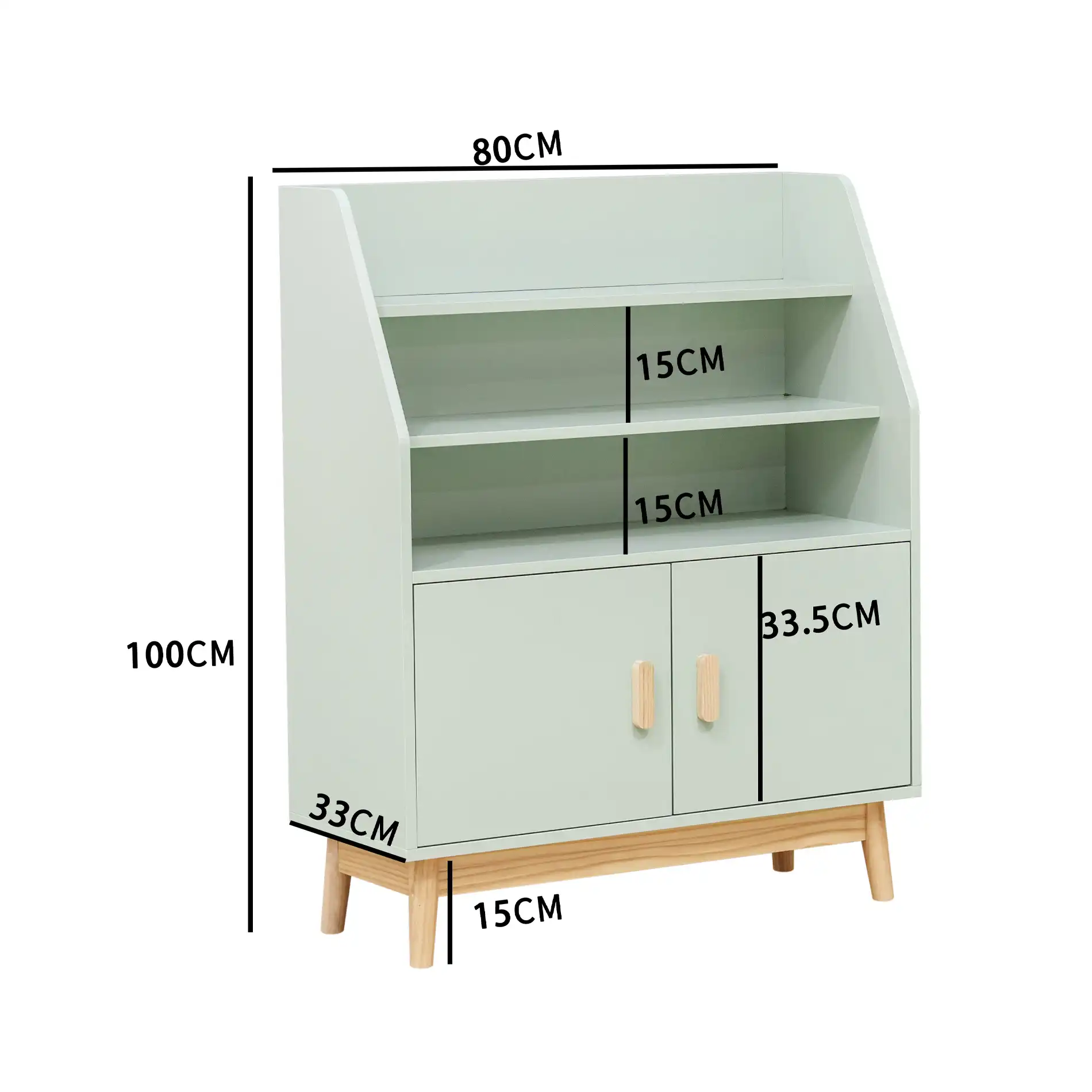 Oroya - Libreria verde per cameretta dei bimbi con 3 ripiani - Image 8