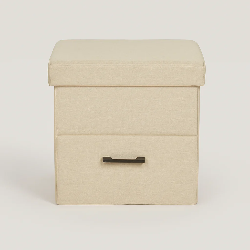 Strelitzia - Pouf contenitore colore beige moderno