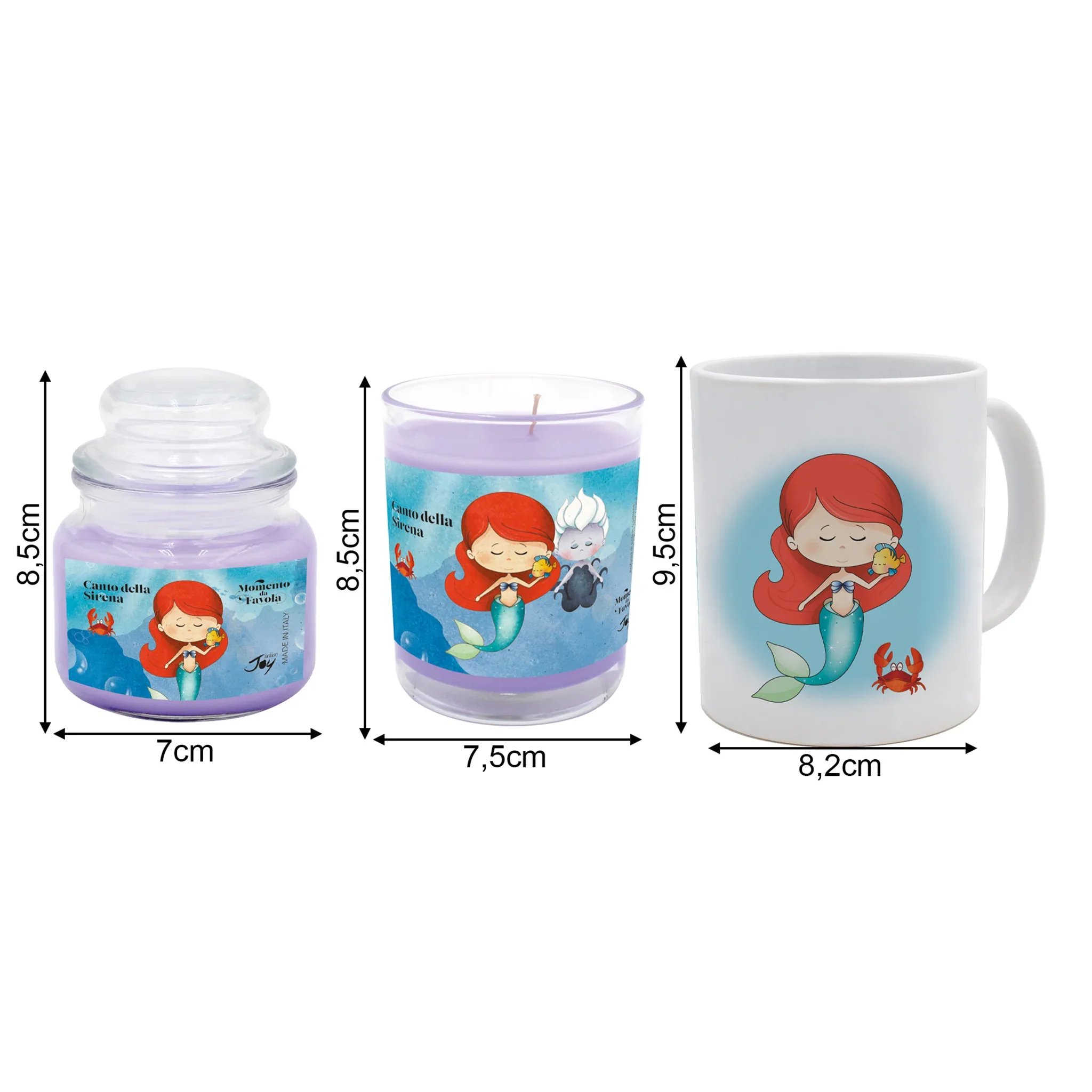 Set tazza tema "Canto della sirena" e 2 candele profumate fragranza lavanda - Image 7