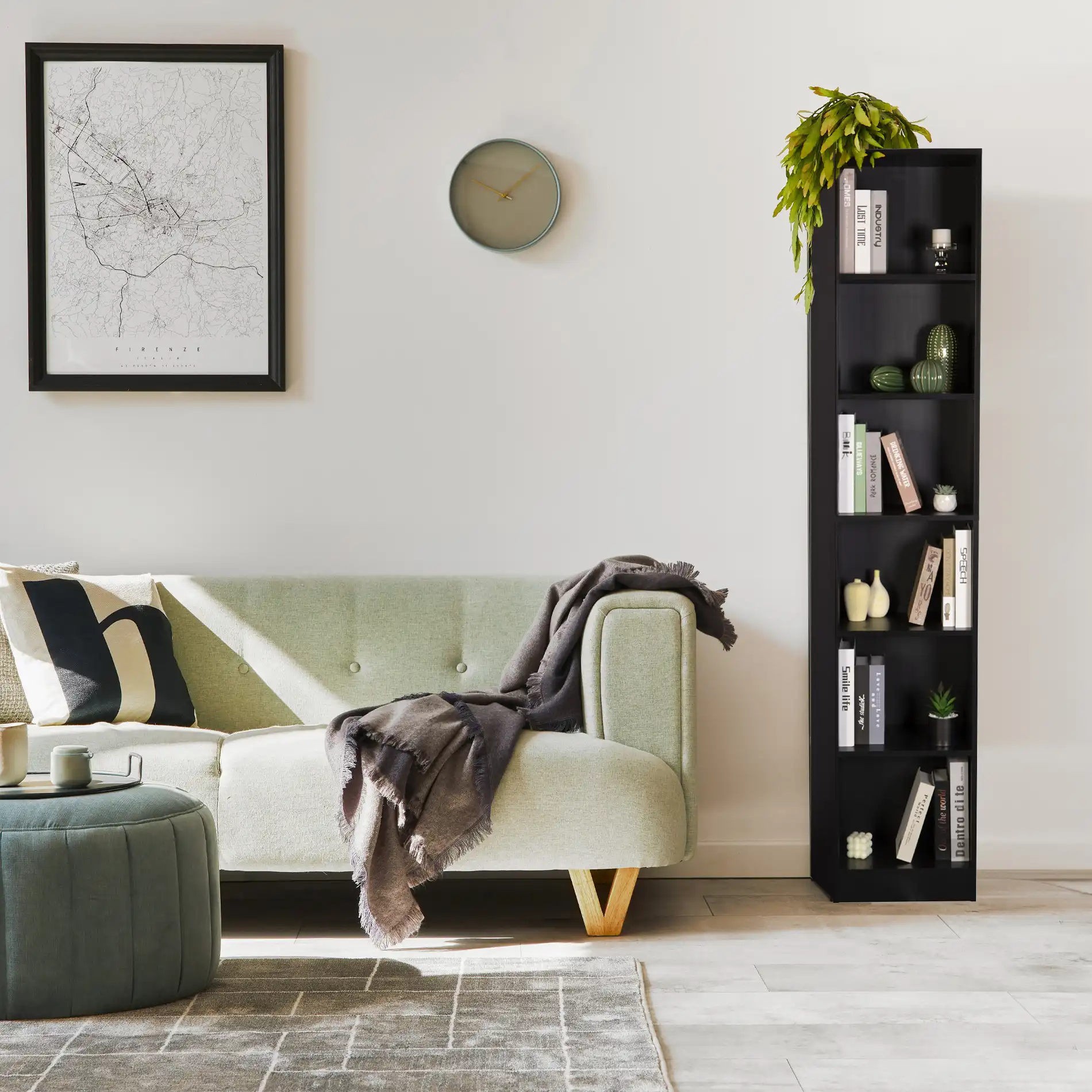 Suyuk - Libreria slim salvaspazio nera con 10 scaffali - Image 3